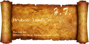 Hrubos Tamás névjegykártya