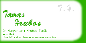 tamas hrubos business card