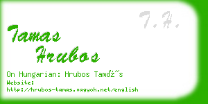 tamas hrubos business card